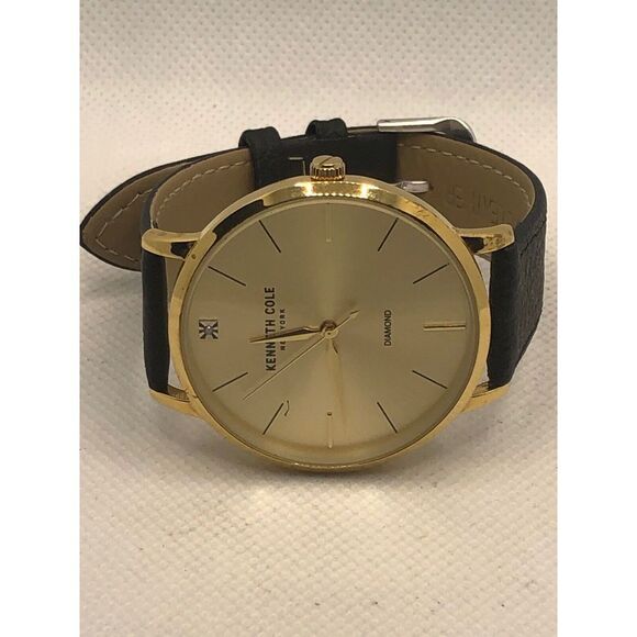 Kenneth Cole KC50738006 Women Black Leather Analog Dial Quartz Wrist Watch KS282 - Picture 5 of 9